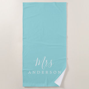 Chic Future Mrs Turquoise Monogram Beach Towel Strandlaken