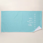 Chic Future Mrs Turquoise Monogram Strandlaken (Voorkant)