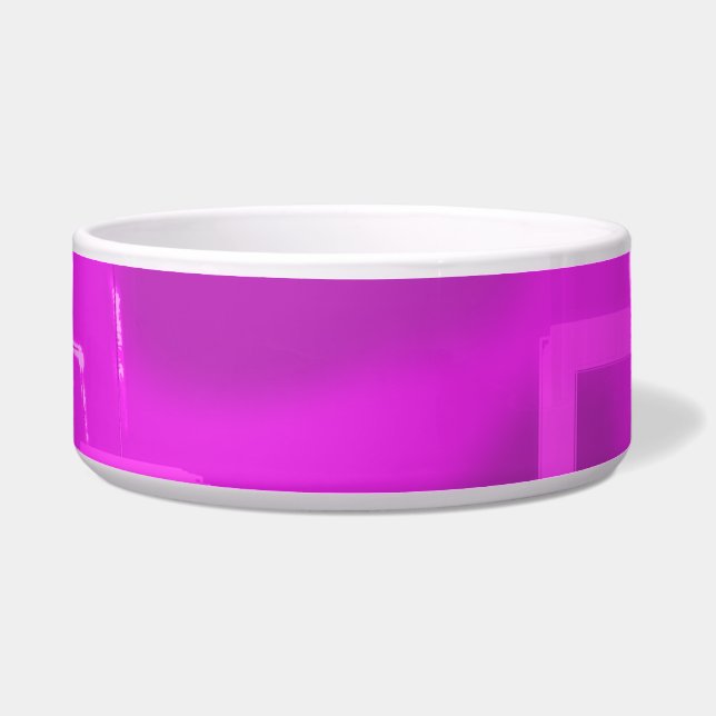 Chic futuristisch geometrisch roze voerbakje (Voorkant)
