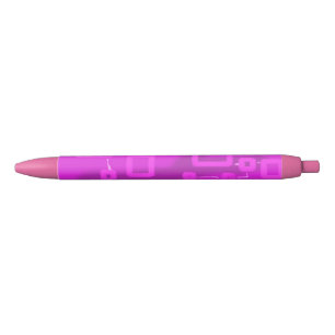 Chic futuristische geometrische blauwe inkt roze pen