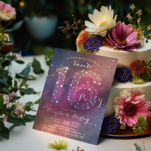 Chic Galaxy Star Constellation 16e verjaardag Kaart