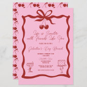 Chic Galentine's Day Bow Pink en Cherry Red Kaart