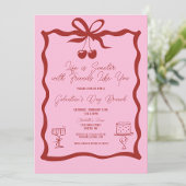 Chic Galentine's Day Bow Pink en Cherry Red Kaart