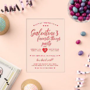 Chic Galentine's Favoriete Dingen Feestje Acryl Uitnodigingen