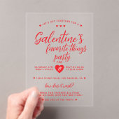 Chic Galentine's Favorite Things-feest Acryl Uitnodigingen (Insitu (Draagbaar))