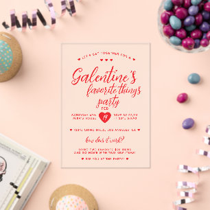 Chic Galentine's Favorite Things-feest  Acryl Uitnodigingen