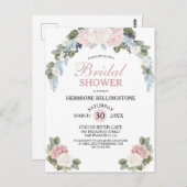Chic Garden Blossom Blush Pink Vrijgezellenfeest Briefkaart (Voorkant / Achterkant)