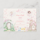 Chic Garden Floral Fairy Princess Diapper Raffle Informatiekaartje (Voorkant)
