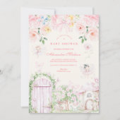 Chic Garden Floral Fairy Princess Girl Baby shower Kaart (Voorkant)