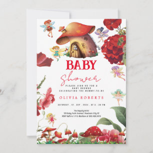 Chic Garden Floral Fairy Princess Girl Baby shower Kaart