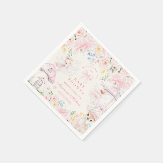 Chic Garden Floral Fairy Princess Girl Baby shower Servet (Hoek)