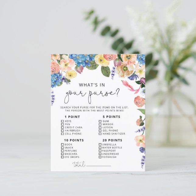 Chic Garden Floral Wat zit er in je Purse Game (Staand voorkant)