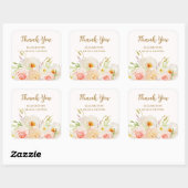 Chic Garden Flowers Vrijgezellenfeest Vierkante Sticker (Vel)
