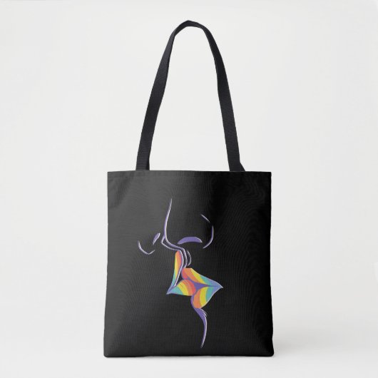 Chic Gay Pride Regenboog Lippen Zoenend Lesbisch P Tote Bag (Voorkant)
