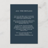 Chic gebladerte | Dark Blue Wedding Guest Details Informatiekaartje (Voorkant)