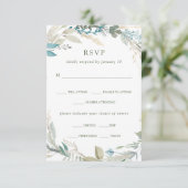 Chic gebladerte | Trouwmaaltijd keuze RSVP Kaartje (Staand voorkant)