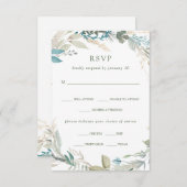 Chic gebladerte | Trouwmaaltijd keuze RSVP Kaartje (Voorkant / Achterkant)