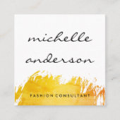 Chic Geborsteld Oranje Expressief Vierkante Visitekaartje (Voorkant)