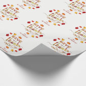 Chic Geef Bedankt Herfst Rustic Thanksgiving Monog Cadeaupapier (Hoek)