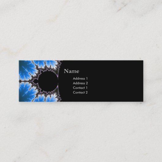 chic geek fractal dark profile card mini visitekaartje (Voorkant)