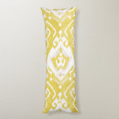 Chic-geel en grijs damasikatrooster lichaamskussen (Achterkant (Verticaal))