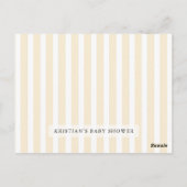 Chic Geel Gestreepte Tennis Preppy Bedankt Kaarten (Achterkant)