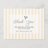 Chic Geel Gestreepte Tennis Preppy Bedankt Kaarten (Voorkant)