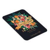 Chic Geel Sinaasappel Bloemen Trouwen Save the Dat Magneet (Rechterzijde)