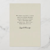 Chic geïllustreerd kerstboom goud folie feestdagenkaart (Achterkant)