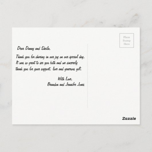 Chic geïnspireerde bruiloft Dank u Briefkaart (Achterkant)
