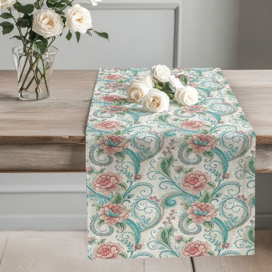 Chic -geïnspireerde Floral Table Runner Classic Lange Tafelloper