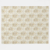 Chic  geïnspireerde ivoor Damask Soft Waterverf Fleece Deken (Voorkant (Horizontaal))