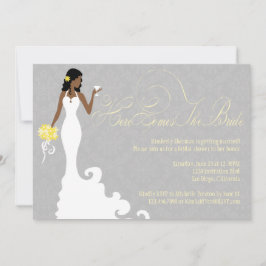 Chic Gellow Hier komt de bride Shower Kaart