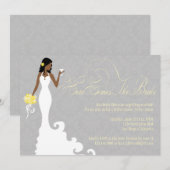 Chic Gellow Hier komt de bride Shower Kaart (Voorkant / Achterkant)