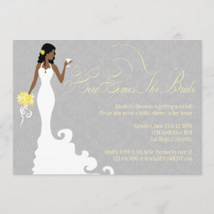 Chic Gellow Hier komt de bride Shower Kaart