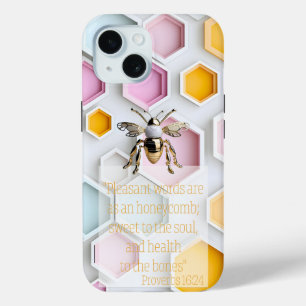 Chic Geloof Roze Geel Blauw Wit Bijenkorf Bij iPhone 15 Case
