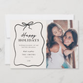 Chic Gelukkig Kerst Foto Feestdagenkaart (Voorkant)