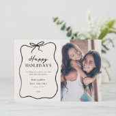 Chic Gelukkig Kerst Foto Feestdagenkaart (Staand voorkant)