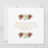 Chic Gelukkig Kerstfeest Script Poinsettia Monogra Kaart (Achterkant)