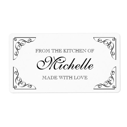 Chic Gemaakt met liefde Uit de keuken van voedsell Etiket (Voorkant)