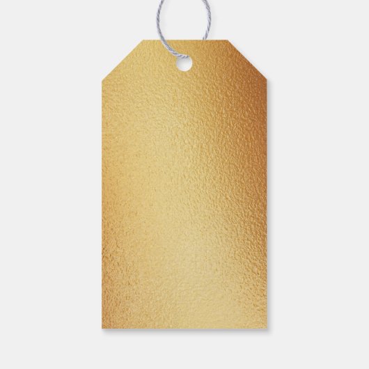 Chic Geometric Gold Foil Floral Wedding Cadeaulabel (Achterkant)