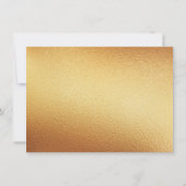 Chic Geometric Gold Foil Floral Wedding Detail Kaart (Achterkant)