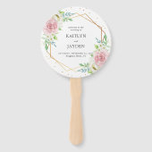 Chic Geometric Gold Foil Floral Wedding Handwaaier (Voorkant)