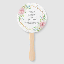 Chic Geometric Gold Foil Floral Wedding Handwaaier