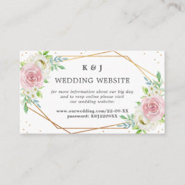 Chic Geometric Gold Foil Floral Wedding Informatiekaartje