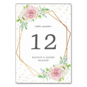 Chic Geometric Gold Foil Floral Wedding Kaart (Voorkant)