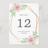 Chic Geometric Gold Foil Floral Wedding Kaart (Voorkant)