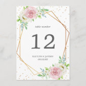 Chic Geometric Gold Foil Floral Wedding Kaart (Achterkant)