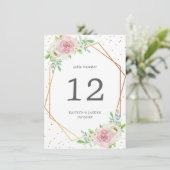 Chic Geometric Gold Foil Floral Wedding Kaart (Staand voorkant)