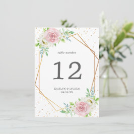 Chic Geometric Gold Foil Floral Wedding Kaart